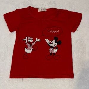 (3 for $10)Disney Red Kids T-Shirt with Mickey and Donald Design